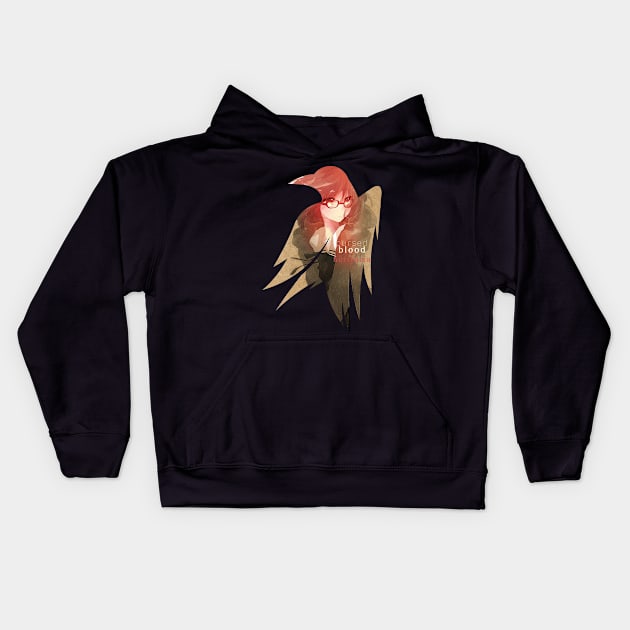 Raven's cloak cursed blood cardboard Kids Hoodie by stingi